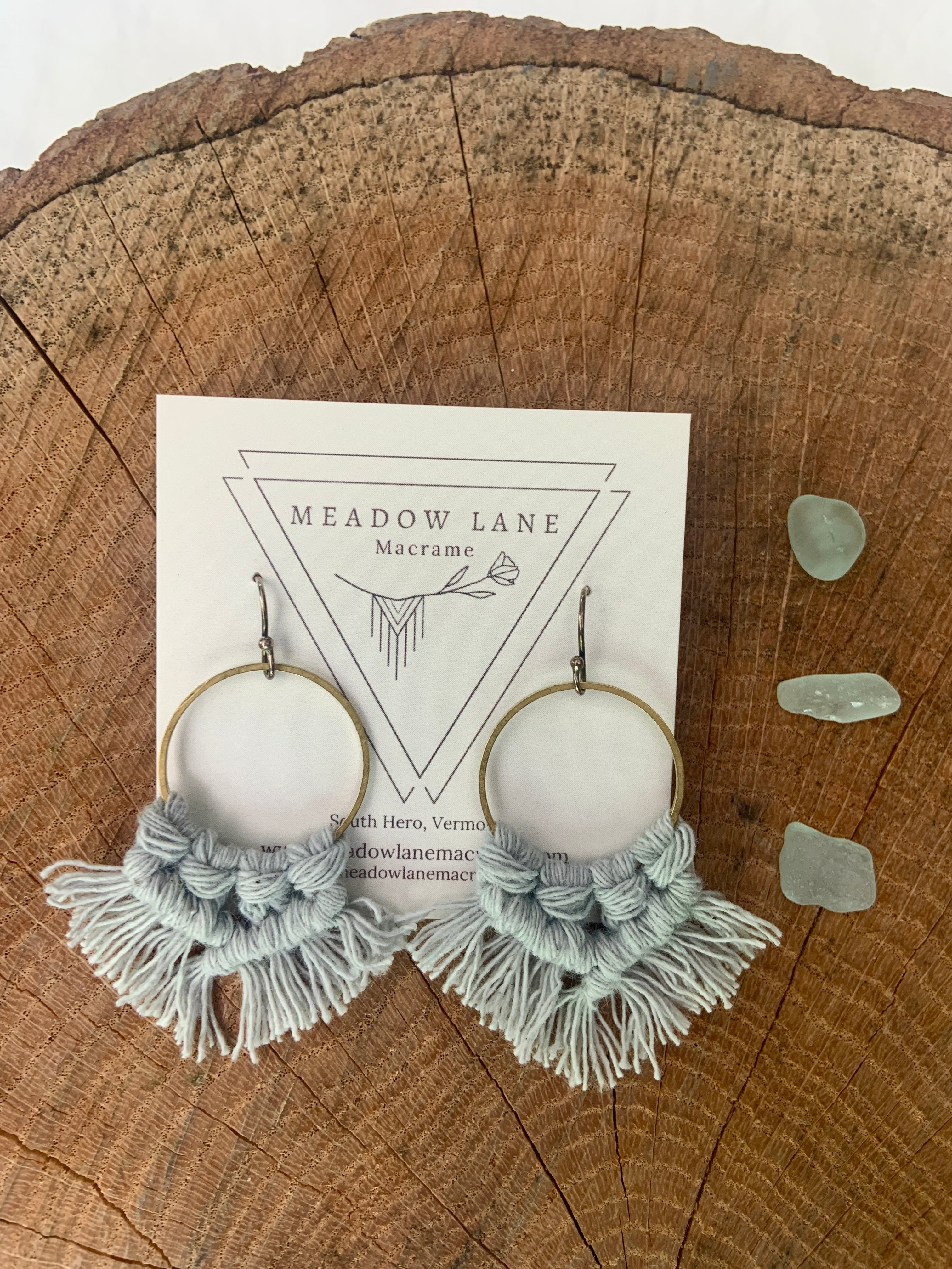 Diy macrame store hoop earrings